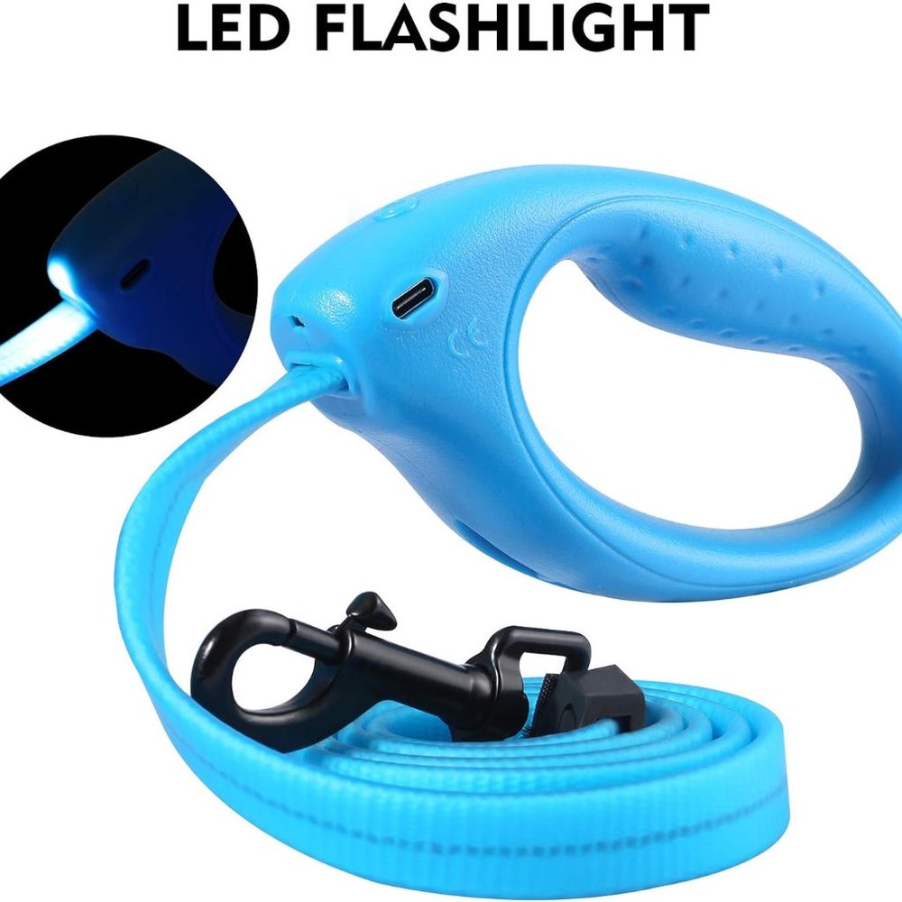 NOVKIN | LED Dog Leash - Rechargeable (Light Blue)